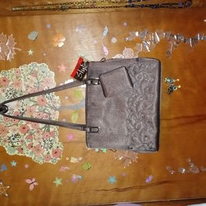 Slate gray flower purse